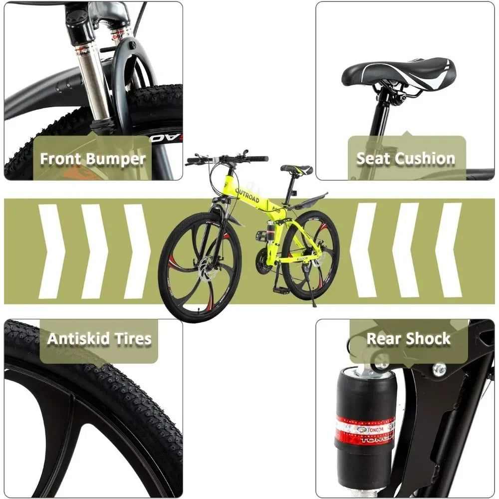 Folding Mountain Bike 21-Speed