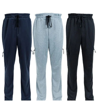 3 Pack Men's Fleece Lined Slim Fit Casual Joggers