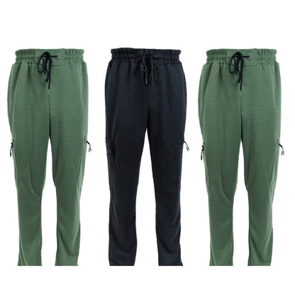 3 Pack Men's Fleece Lined Slim Fit Casual Joggers