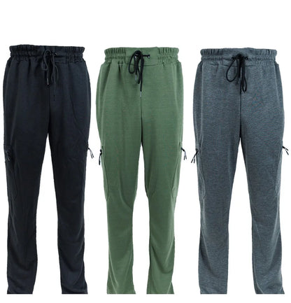 3 Pack Men's Fleece Lined Slim Fit Casual Joggers