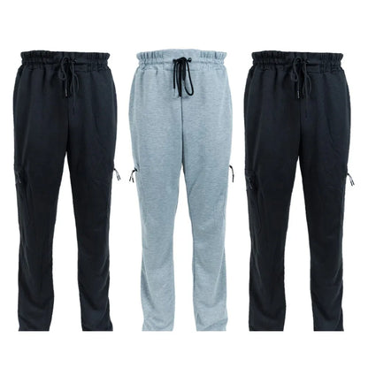 3 Pack Men's Fleece Lined Slim Fit Casual Joggers