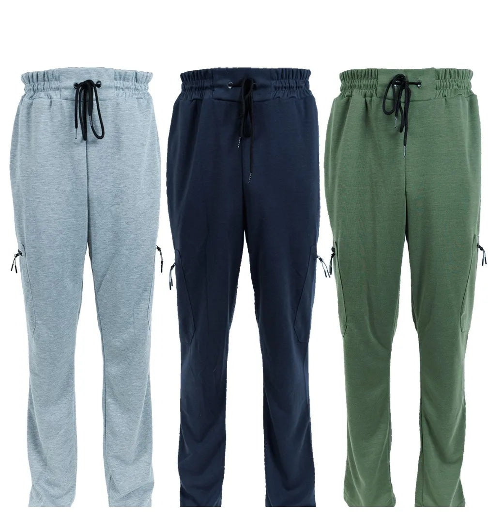 3 Pack Men's Fleece Lined Slim Fit Casual Joggers