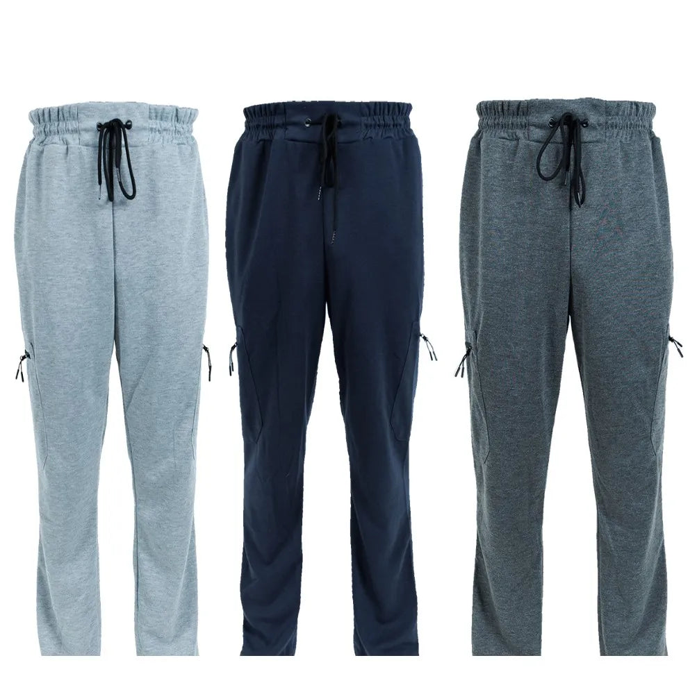 3 Pack Men's Fleece Lined Slim Fit Casual Joggers