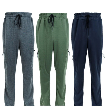 3 Pack Men's Fleece Lined Slim Fit Casual Joggers