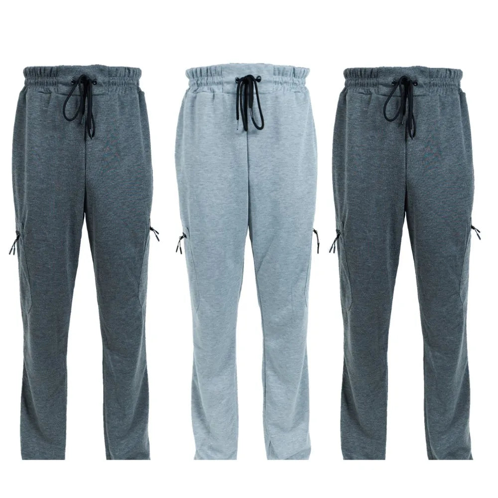 3 Pack Men's Fleece Lined Slim Fit Casual Joggers