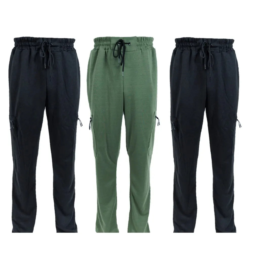 3 Pack Men's Fleece Lined Slim Fit Casual Joggers