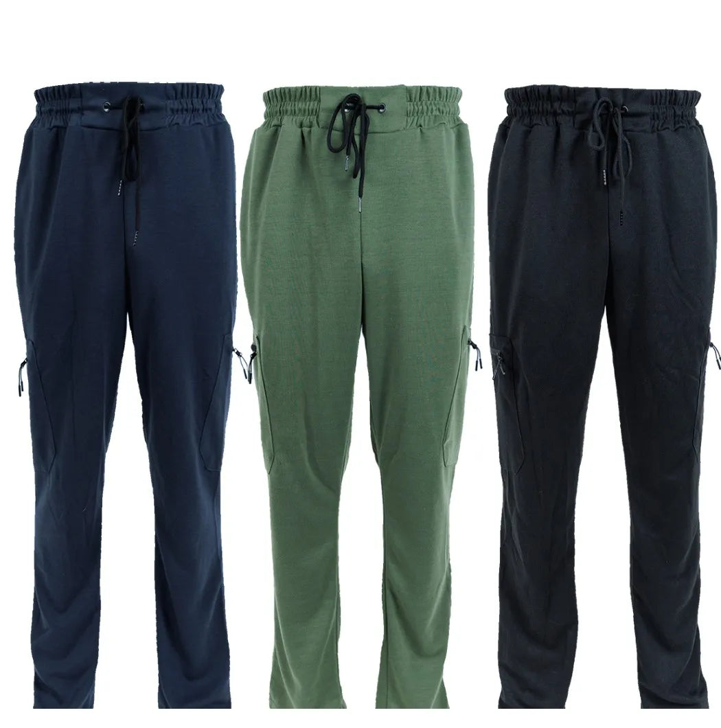 3 Pack Men's Fleece Lined Slim Fit Casual Joggers
