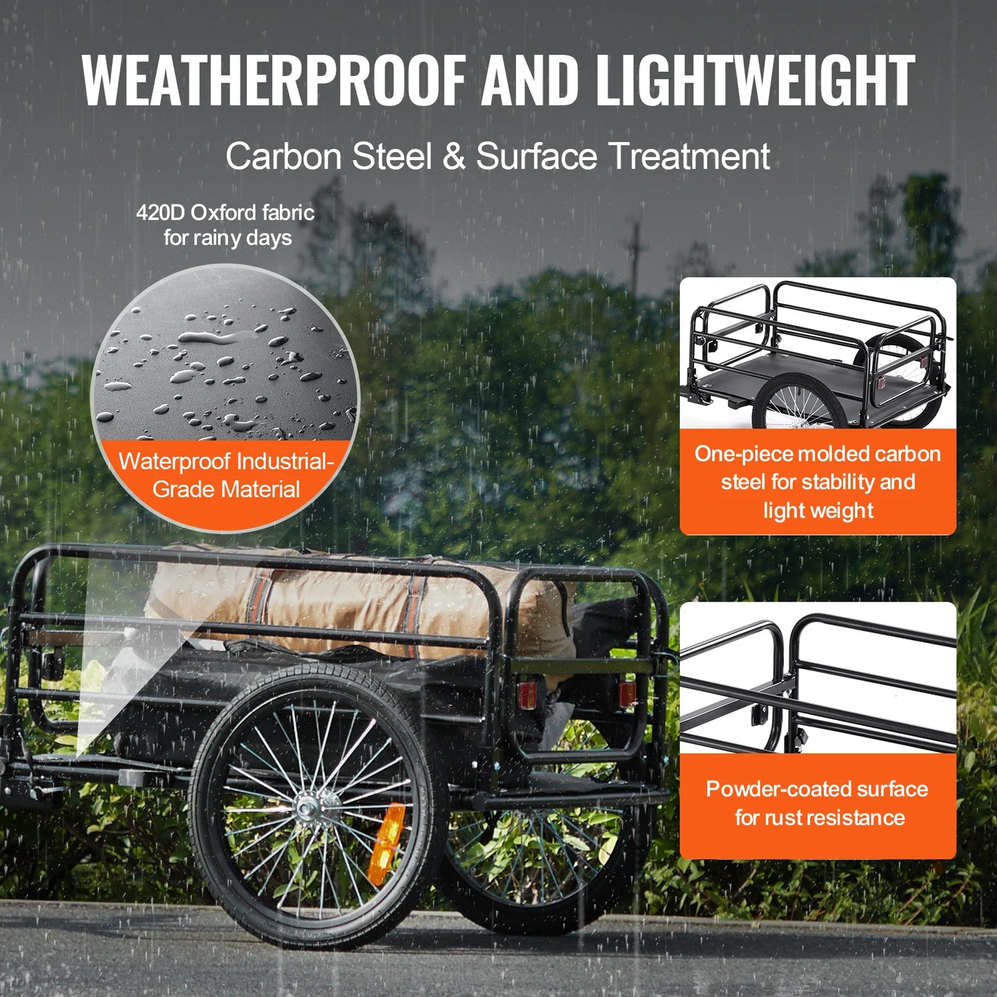 Bike Cargo Trailer Foldable Storage