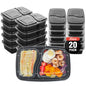20Pcs Two Grid Lunch Box Disposable Storage Container