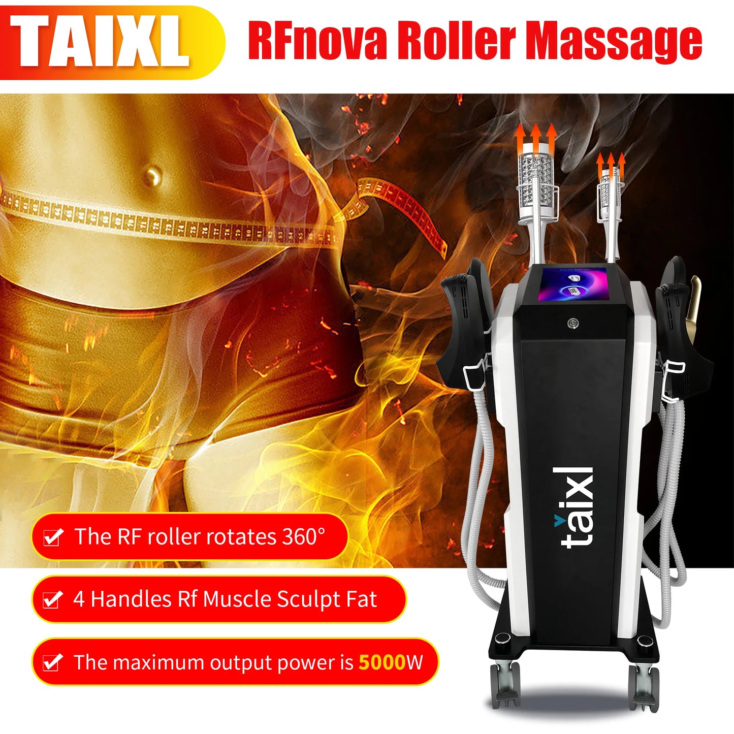 New EMS 2 in 1 Roller Massage Lose Weight Therapy 40K Compressive Micro vibration Vacuum 5D Body slimming Machine