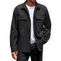 Men's Single-breasted jacket Casual Sports Long Sleeve lapel Coat Top Spring Autumn Fashion outer wear Classic fit work jacket