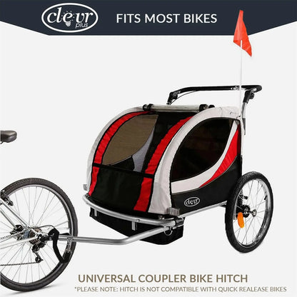 3-in-1 Double 2-Seat Bicycle Trailer Jogger Stroller