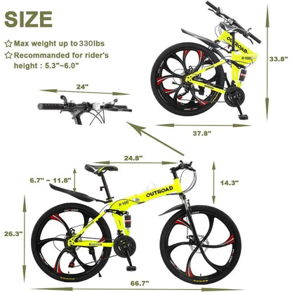 Folding Mountain Bike 21-Speed