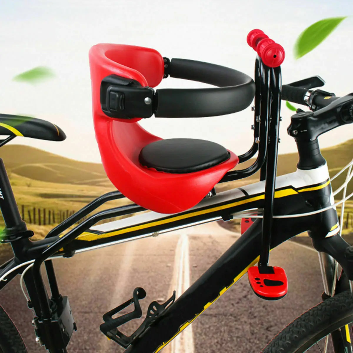 Mountain Bike Child Seat Safety Seat Children Cushioned Cycle Seat Front Mounted Child Bicycle Seat for 8 Months to 4 Years Old