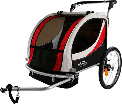3-in-1 Double 2-Seat Bicycle Trailer Jogger Stroller