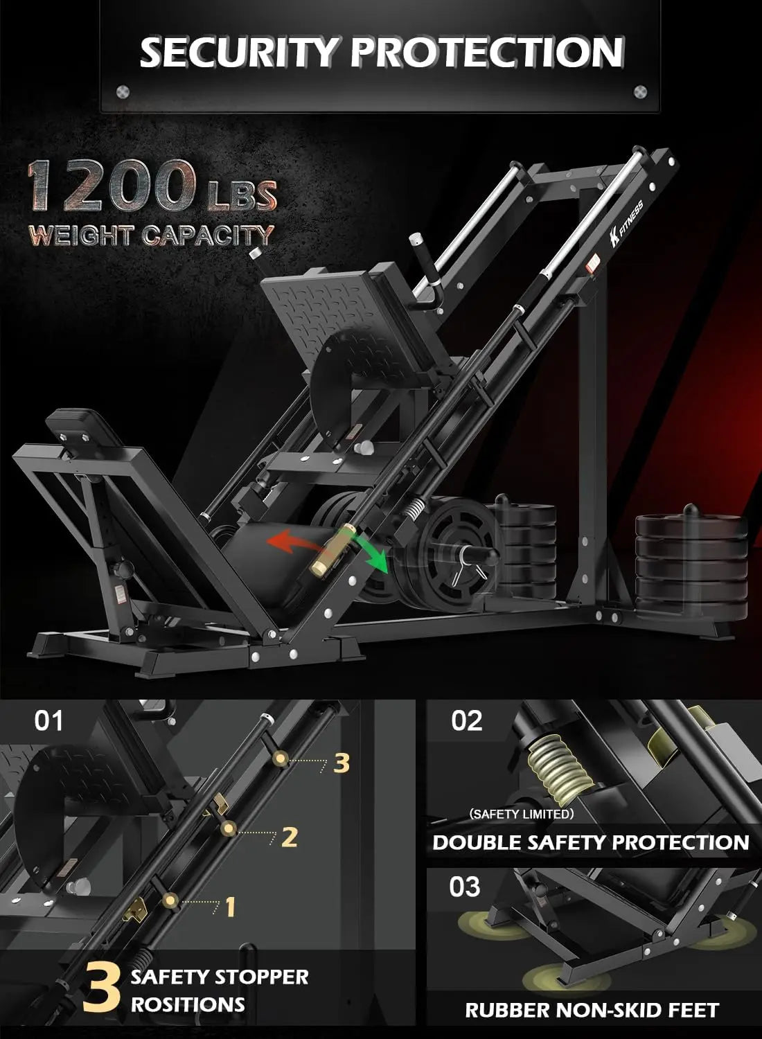 Leg Press Hack Squat Machine
