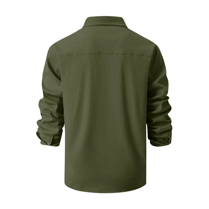 Men's Single-breasted jacket Casual Sports Long Sleeve lapel Coat Top Spring Autumn Fashion outer wear Classic fit work jacket