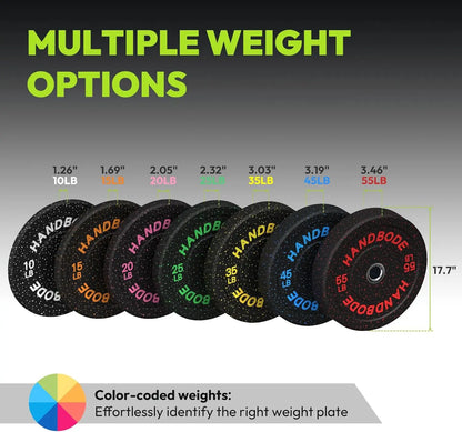 Bumper Plate High Bounce Bumper Weight Plate,Set for Home Gym, Colored Weights Rubber Strength Training Plate for Weight Lifting