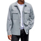 Men's Single-breasted jacket Casual Sports Long Sleeve lapel Coat Top Spring Autumn Fashion outer wear Classic fit work jacket
