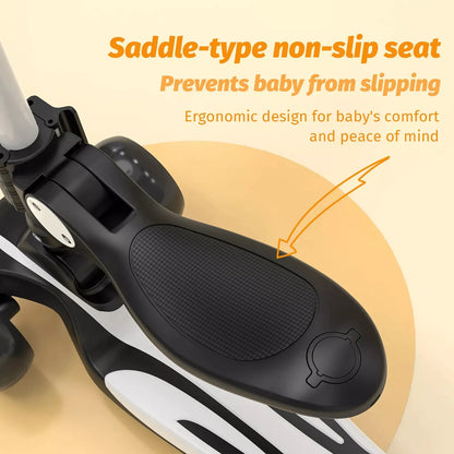 Toddler Kick Scooter for Kids Childrens Foldable Seat Outside Bike Toy Scooter with Adjustable Height/Handlebars