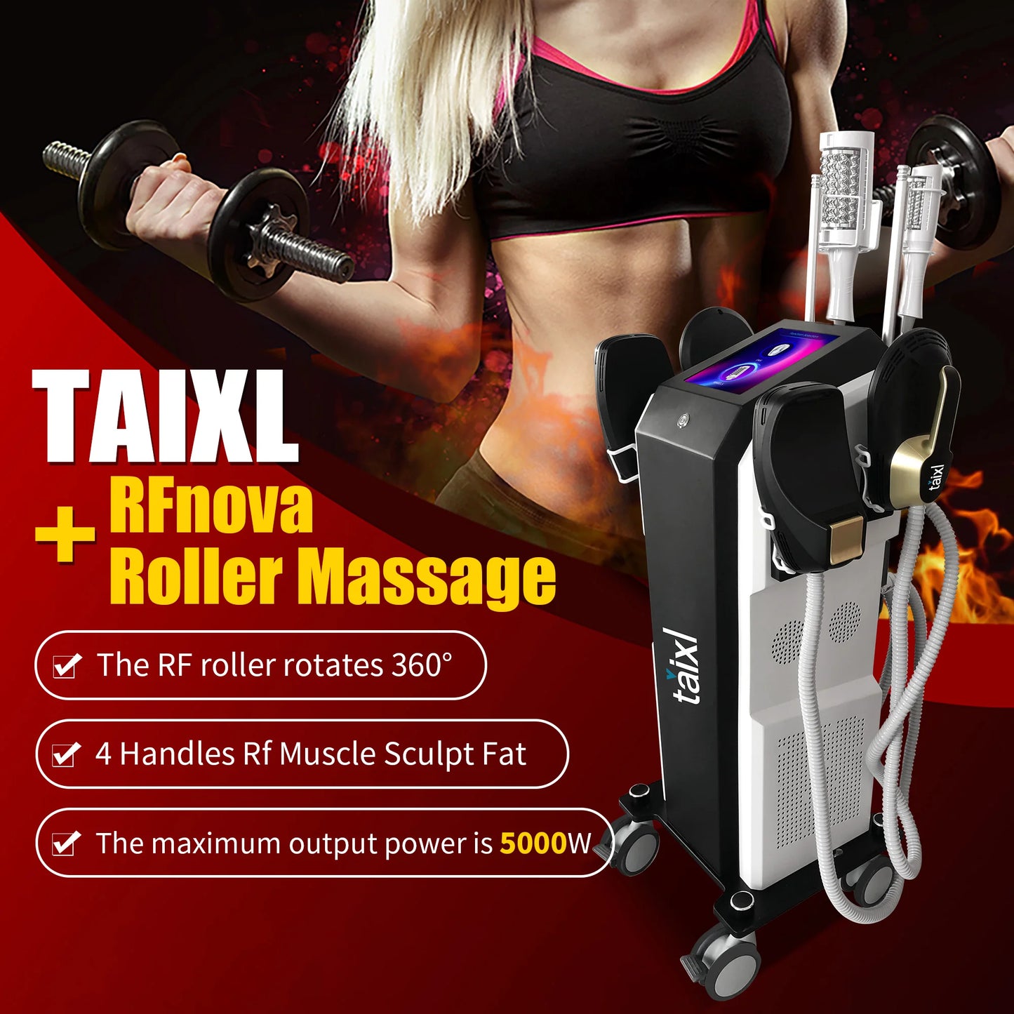 New EMS 2 in 1 Roller Massage Lose Weight Therapy 40K Compressive Micro vibration Vacuum 5D Body slimming Machine