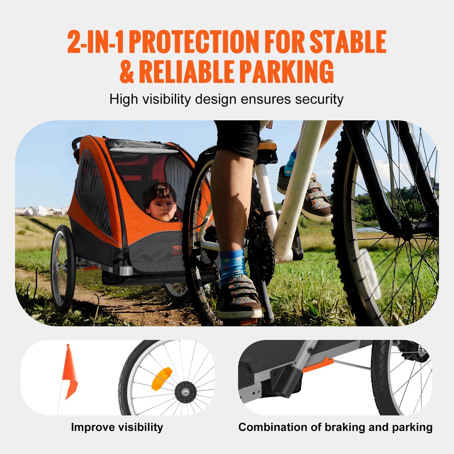 Child Bike Trailer Canopy Carrier