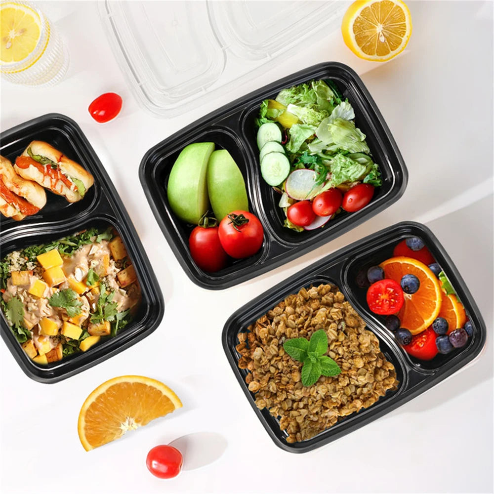 20Pcs Two Grid Lunch Box Disposable Storage Container