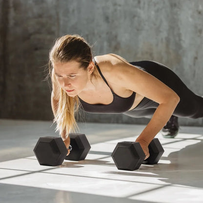 Hex Dumbbell Set with Rack 5lb 10lb 15lb
