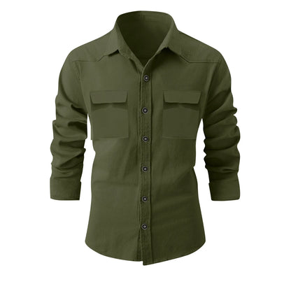 Men's Single-breasted jacket Casual Sports Long Sleeve lapel Coat Top Spring Autumn Fashion outer wear Classic fit work jacket