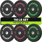 Bumper Plate High Bounce Bumper Weight Plate,Set for Home Gym, Colored Weights Rubber Strength Training Plate for Weight Lifting