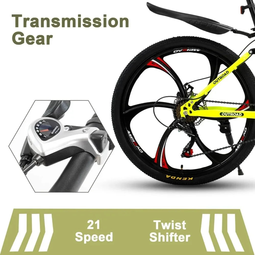 Folding Mountain Bike 21-Speed