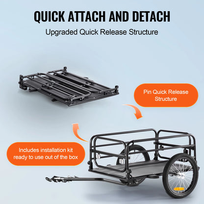Bike Cargo Trailer Foldable Storage