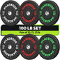 Bumper Plate High Bounce Bumper Weight Plate,Set for Home Gym, Colored Weights Rubber Strength Training Plate for Weight Lifting