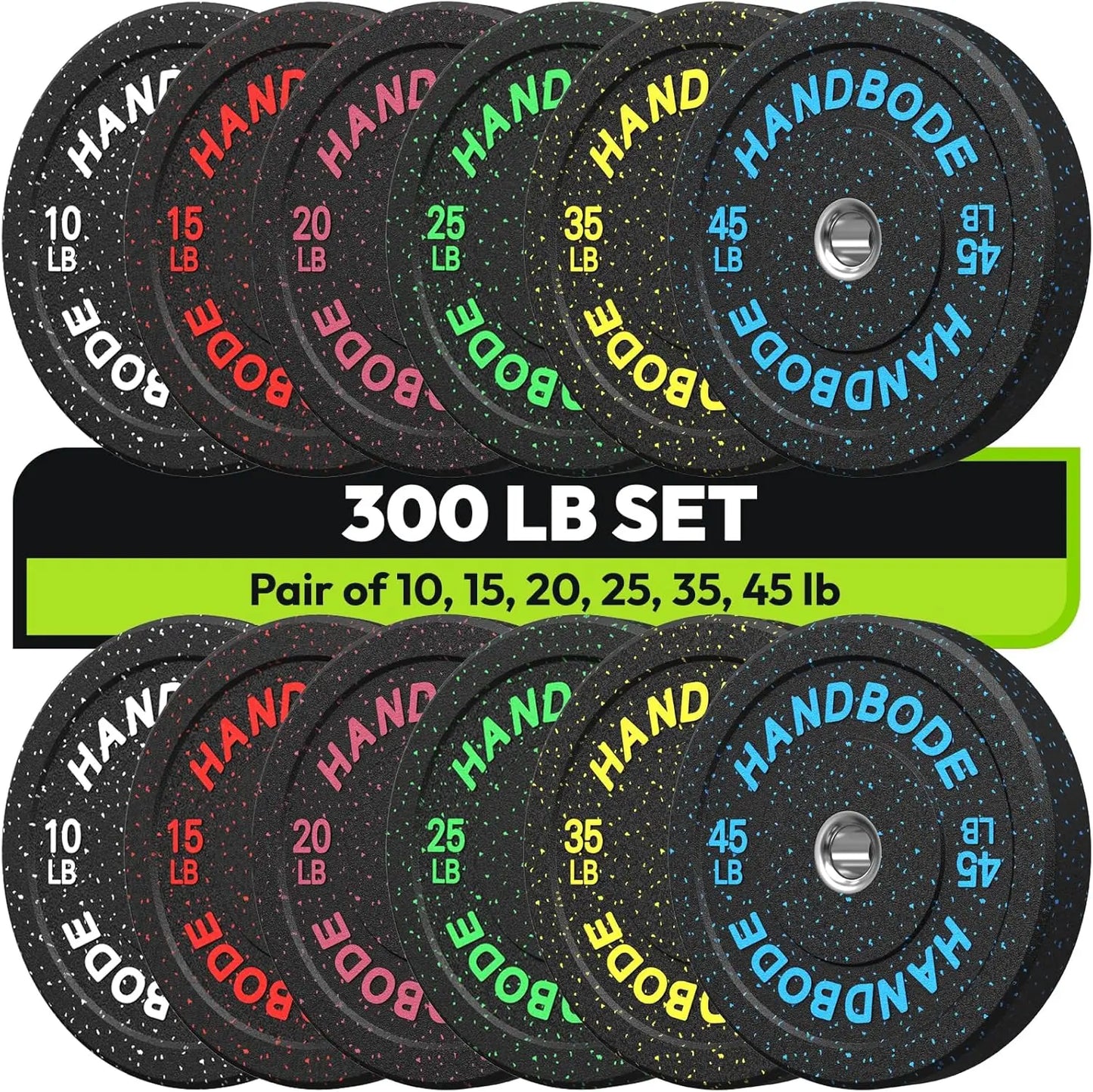 Bumper Plate High Bounce Bumper Weight Plate,Set for Home Gym, Colored Weights Rubber Strength Training Plate for Weight Lifting
