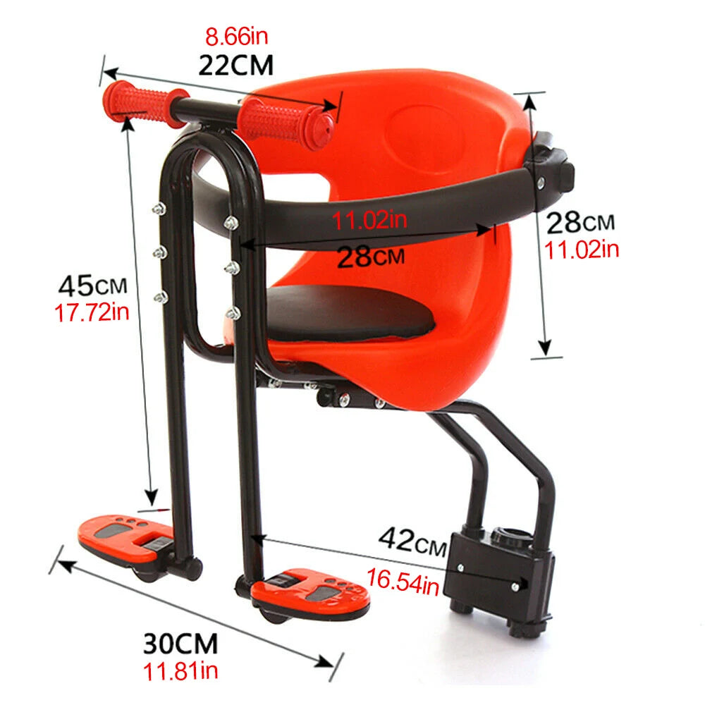 Mountain Bike Child Seat Safety Seat Children Cushioned Cycle Seat Front Mounted Child Bicycle Seat for 8 Months to 4 Years Old