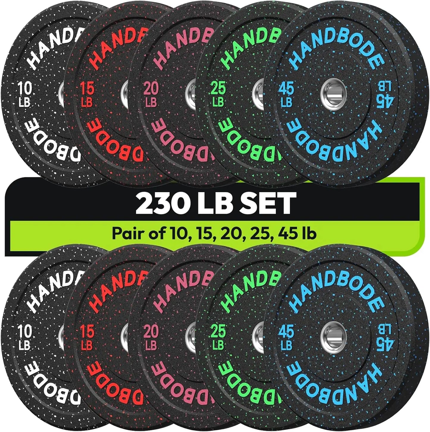 Bumper Plate High Bounce Bumper Weight Plate,Set for Home Gym, Colored Weights Rubber Strength Training Plate for Weight Lifting