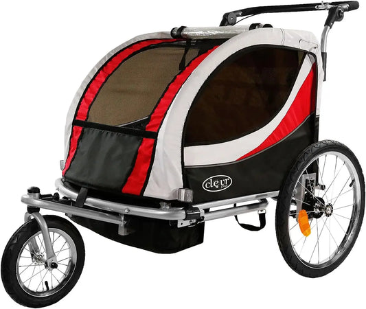 3-in-1 Double 2-Seat Bicycle Trailer Jogger Stroller
