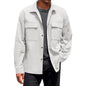 Men's Single-breasted jacket Casual Sports Long Sleeve lapel Coat Top Spring Autumn Fashion outer wear Classic fit work jacket