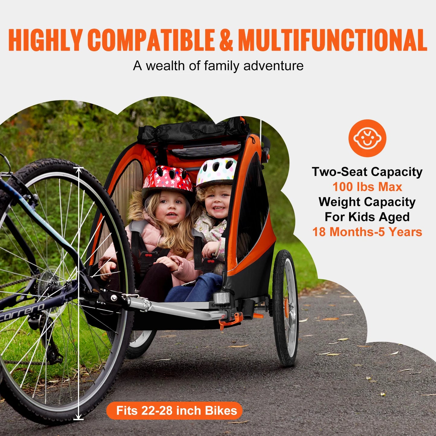 Child Bike Trailer Canopy Carrier